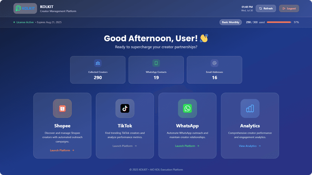 Kolkit Dashboard
